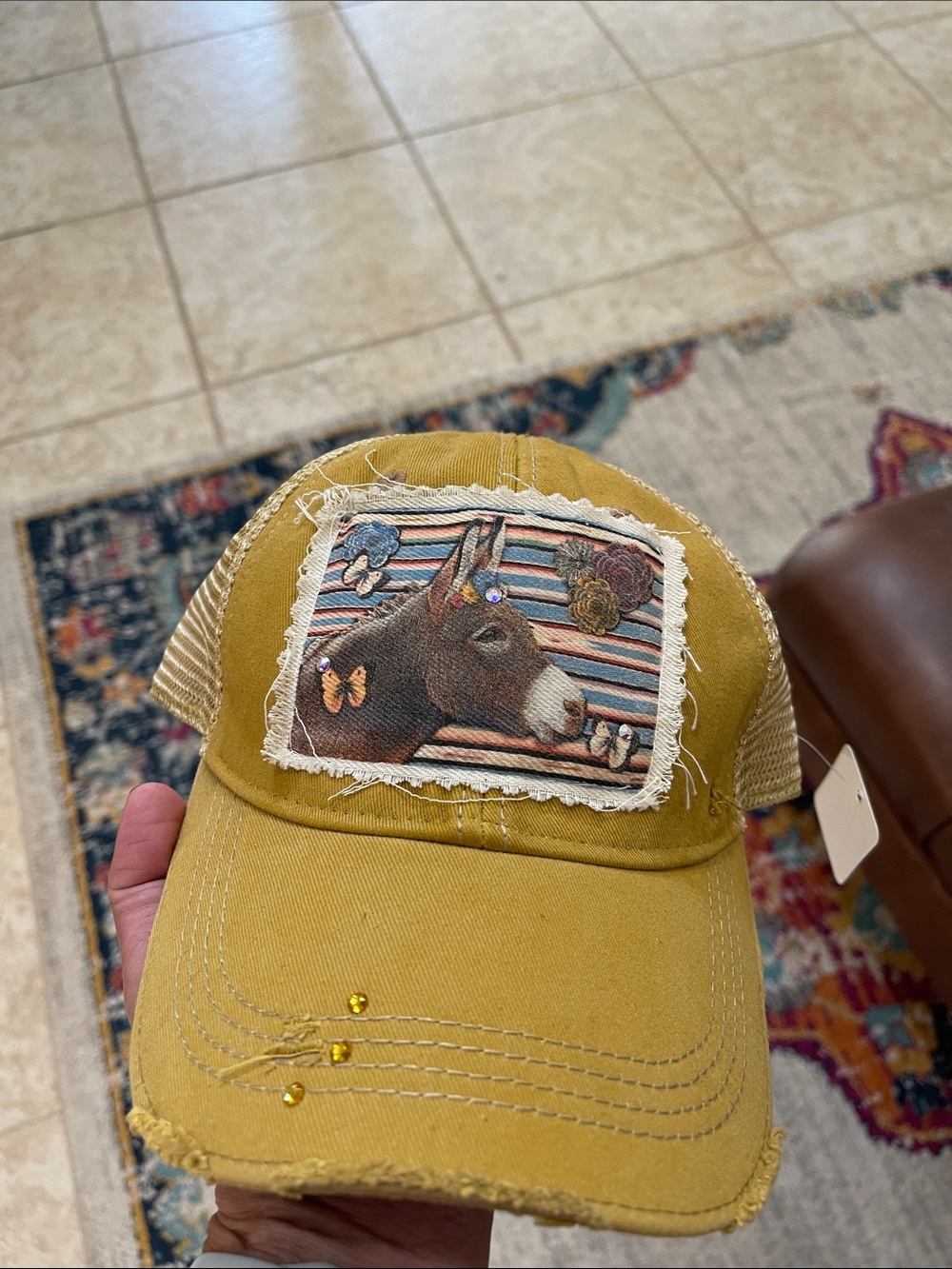 Yellow Donkey Patch Trucker Hat